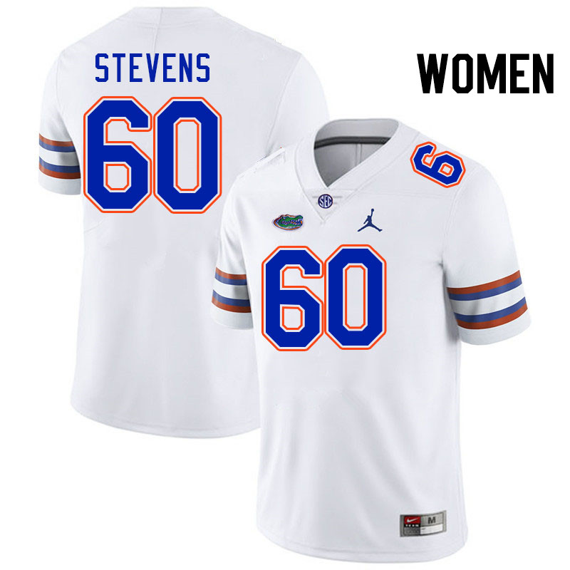Women #60 Chase Stevens Florida Gators College Football Jerseys Stitched-White